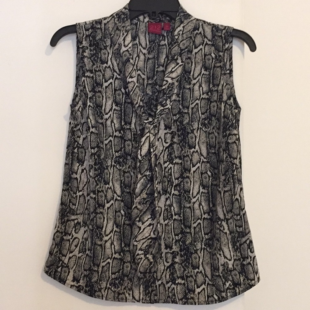 212 Collection Snake Print Button Down/Tie Blouse - image 1